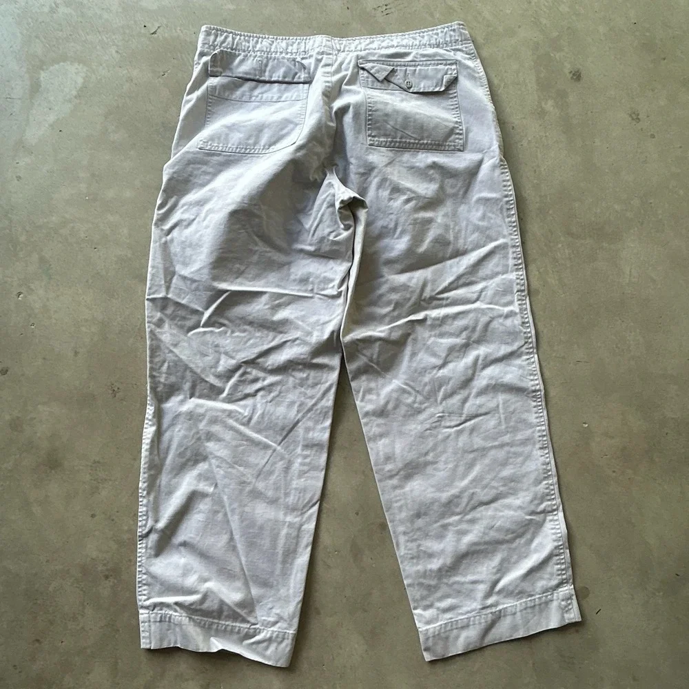 Polo Ralph Lauren Mens Drawstring Pants Light Gray Cotton Twill 38x28